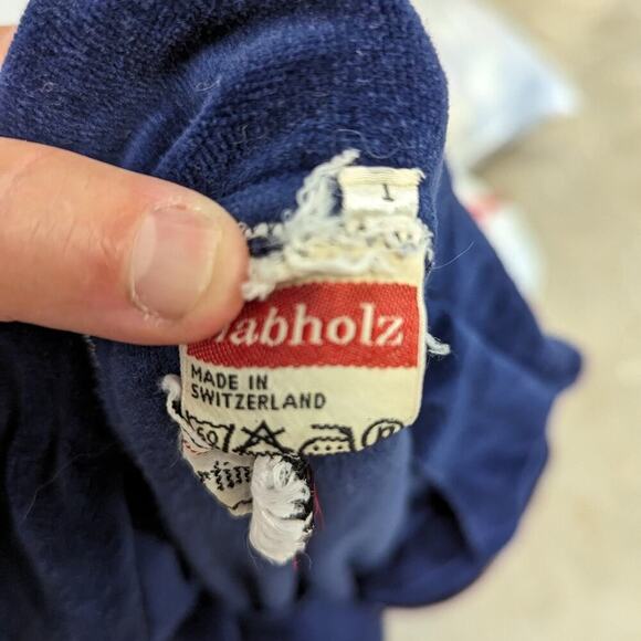 Vintage 70's Velour Blue Nabholz  Sportables by Martin Burns Top - Large - Picture 3 of 6